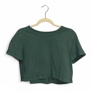 Urban Outfitters Women’s Dark Green Vintage Surplus Cropped Tee Size Medium